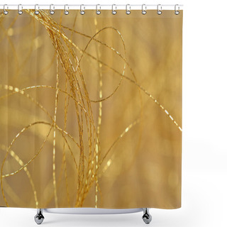 Personality  Golden Threads Close-us Selective Focus Shower Curtains