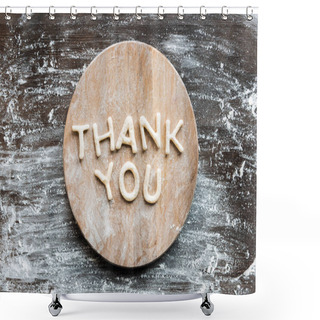 Personality  Lettering Thank You Made From Dough Shower Curtains