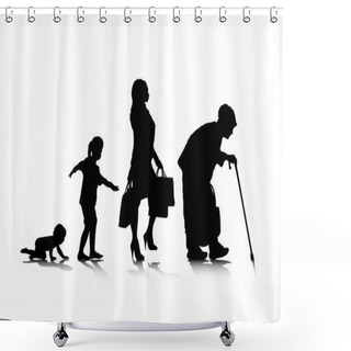 Personality  Human Aging 5 Shower Curtains