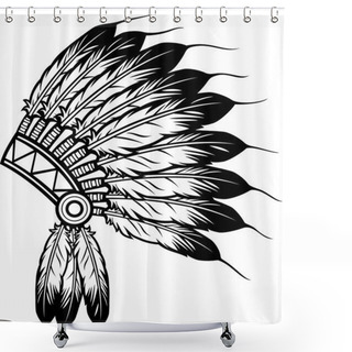 Personality  Native American Indian Chief Headdress Shower Curtains