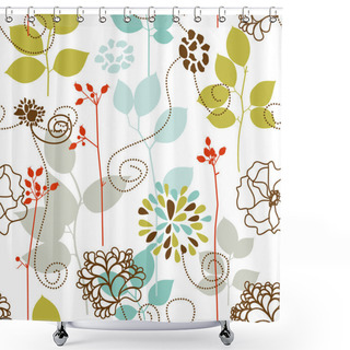 Personality  Spring Plants Seamless Pattern Shower Curtains