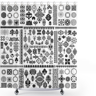 Personality  Different Style Design Elements Shower Curtains