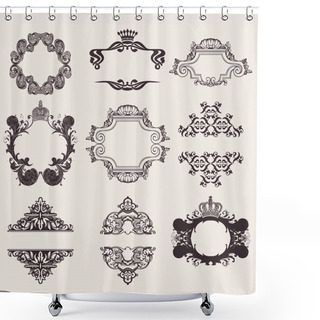 Personality  Set Of Nine Ornate Banner Quad Shower Curtains