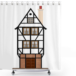 Personality  Fachwerk House Traditional Cottage Isolated Shower Curtains