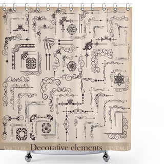 Personality  Decorative Elements. Angle Design. Vector Image. Vintage. Shower Curtains