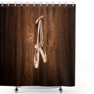 Personality  Ballet Shoes Hanged On Wall Shower Curtains