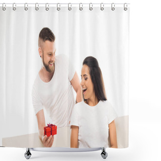 Personality  Man Surprising Girlfriend By Gift Shower Curtains