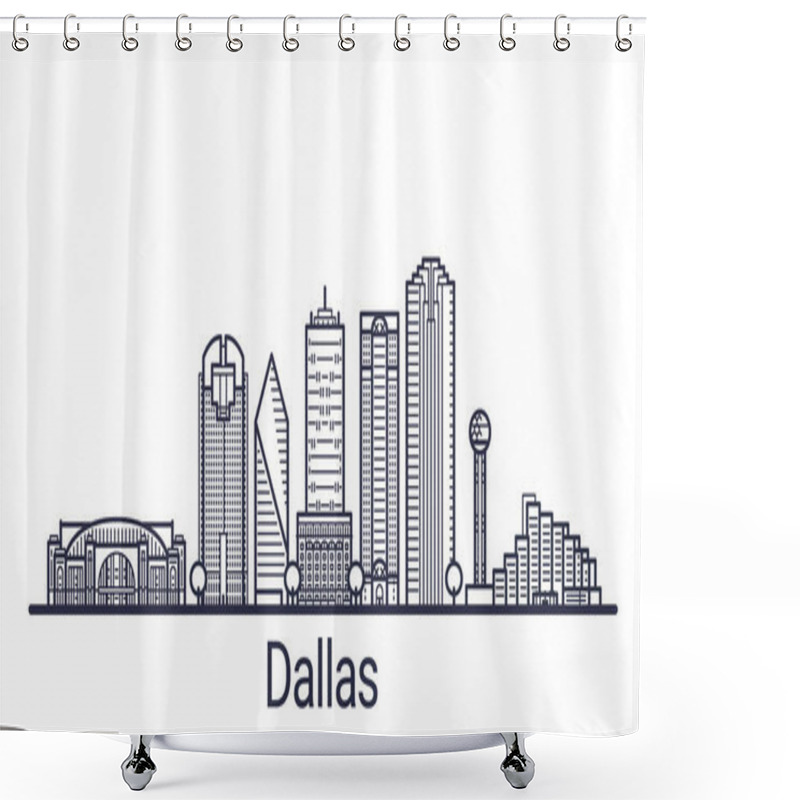 Personality  Outline Dallas Banner Shower Curtains