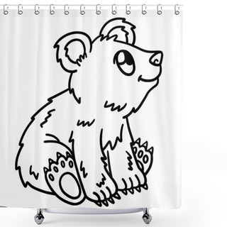 Personality  A Cute And Funny Coloring Page Of A Sitting Bear Cub. Provides Hours Of Coloring Fun For Children. Color, This Page Is Very Easy. Suitable For Little Kids And Toddlers. Shower Curtains