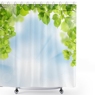 Personality  Summer Leaves On Floral Greenery Background Shower Curtains