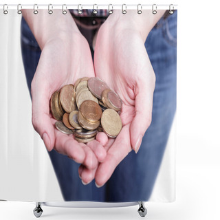 Personality  Accumulated A Handful Of Coins Shower Curtains