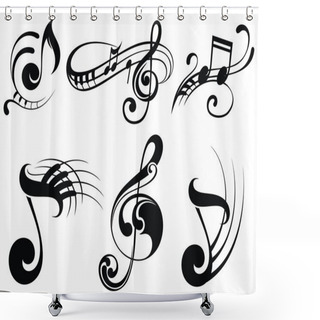 Personality  Music Notes On Staves Shower Curtains