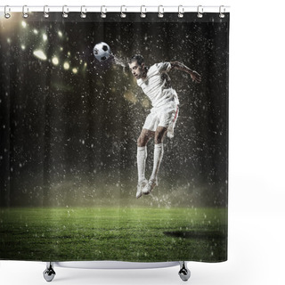 Personality  Football Player Shower Curtains