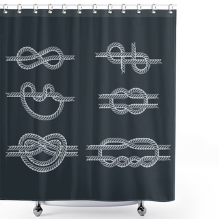 Personality  Sea Boat Rope Knots Vector Illustration Isolated Marine Navy Cable Natural Tackle Sign Shower Curtains