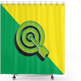 Personality  Arrow On Target Green And Yellow Modern 3d Vector Icon Logo Shower Curtains