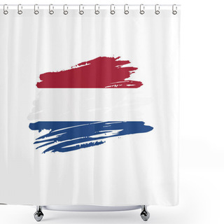 Personality  Netherlands Flag - Nation Vector Country Flag Trextured In Grunge Scratchy Brush Stroke. Shower Curtains