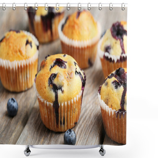 Personality  Tasty Blueberry Muffins Shower Curtains