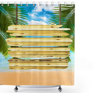 Personality  Tropical Beach Background Shower Curtains