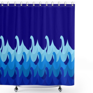 Personality  Seamless Waves Shower Curtains