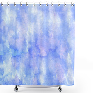 Personality  Watercolor Sky Imitation Background. Cloud Texture Wallpaper. Ink Stains In Blue Tint For Print Design, Backdrop, Banner, Poster, Card, Invitation Shower Curtains