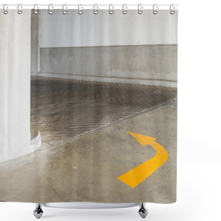 Personality  Car Park With Turn Arrow Shower Curtains