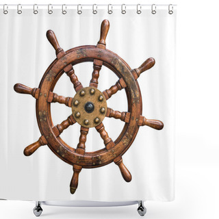 Personality  Isolated Ships Wheel Shower Curtains