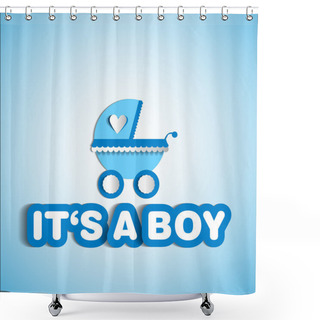Personality  Baby Card - Its A Boy Theme - With Baby Carriage Shower Curtains