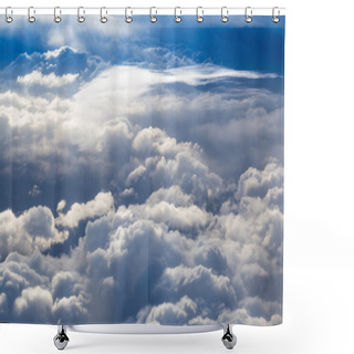 Personality  Fluffy Storm Clouds, Aerial Photography. Shower Curtains