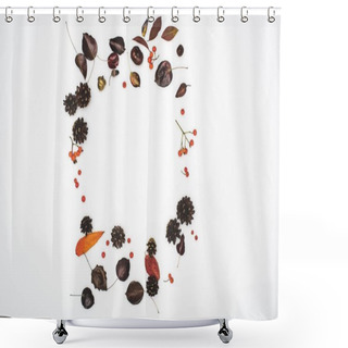 Personality  Circle From Autumn Leaves Shower Curtains