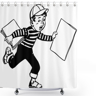 Personality  Paper Boy Shower Curtains