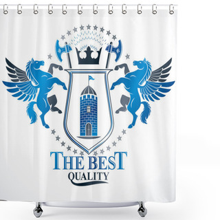 Personality  Vintage Heraldic Coat Of Arms  Shower Curtains