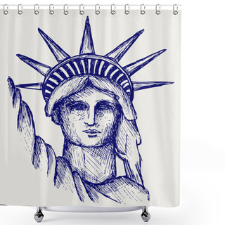 Personality  Statue Of Liberty Shower Curtains
