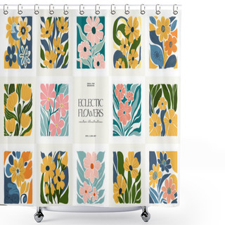 Personality  Floral Abstract Elements. Botanical Composition. Modern Trendy Matisse Minimal Style. Floral Poster, Invite. Vector Arrangements For Greeting Card Or Invitation Design Shower Curtains