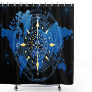 Personality  Windrose Shower Curtains