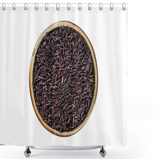 Personality  Small Bowl Of Organic Black Rice Shower Curtains