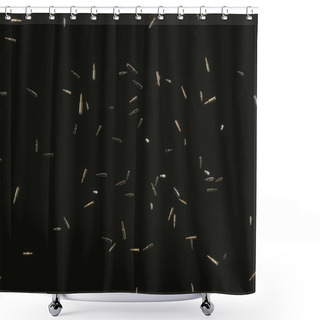 Personality  Floating Rifle Bullets On Black Background Shower Curtains
