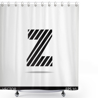 Personality  Zebra Alphabet Letter Z Shower Curtains