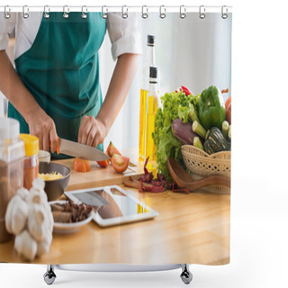 Personality  Cooking Healthy Meal Shower Curtains