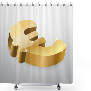 Personality  Golden Euro Sign. Vector Illustration. Shower Curtains
