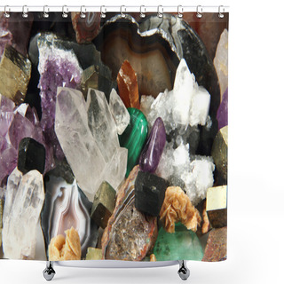 Personality  Minerals And Gems Background Shower Curtains