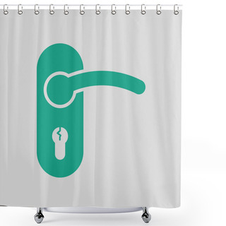 Personality  Door Handle Icon Shower Curtains