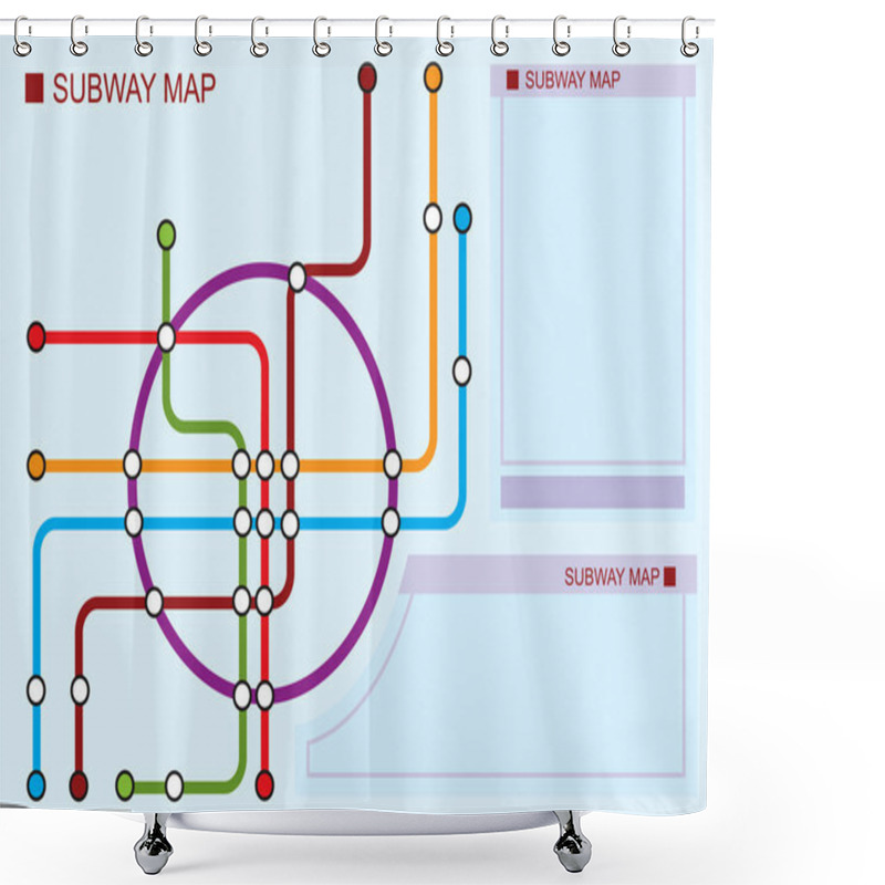 Personality  Subway Map Shower Curtains