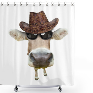 Personality  Cow Portrait Shower Curtains
