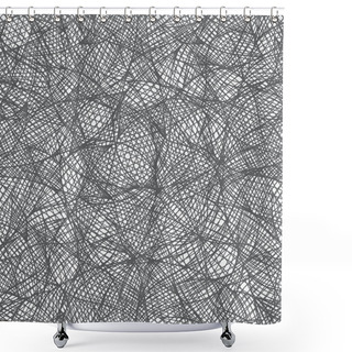 Personality  Seamless Pattern Looks Like Interweaving Of The Lines. Shower Curtains
