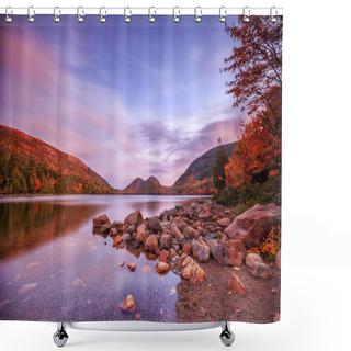 Personality  Jordan Pond In Acadia National Park, Maine, USA Shower Curtains