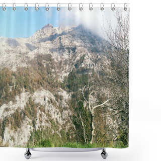 Personality  The Mount Faito, Dominates Castellammare Di Stabia Shower Curtains