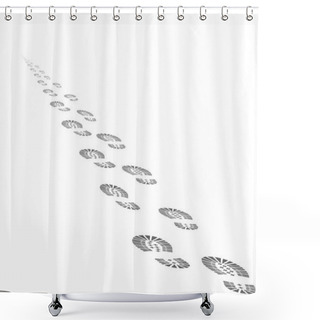 Personality  The Footprints Of The Departing Into The Distance Beyond The Horizon Of Man. Abstract Vector Illustration Shower Curtains