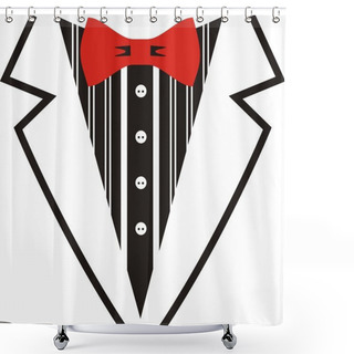 Personality  Tuxedo With Bow Tie Shower Curtains