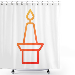 Personality  Candle Duocolor Red Style Illustration Icon Chinese New Year Perfect. Icon Sign From Modern Collection For Web. Nice Design Perfect. Shower Curtains