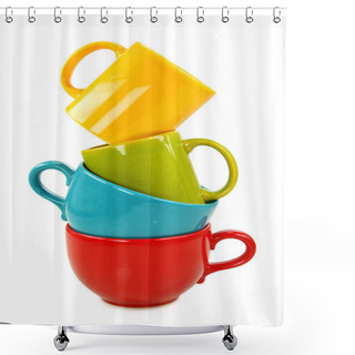 Personality  Colorful Cups Shower Curtains